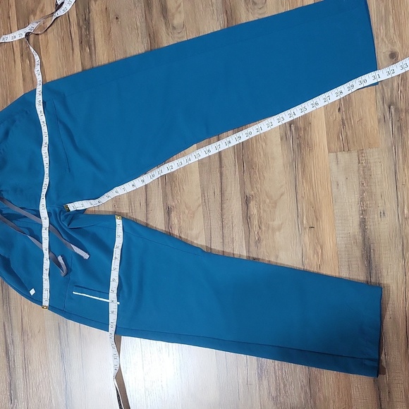 FIGS Technical Collection Teal Elastic Tie Waist Scrub Pants w/ lots of Pocket-M - Picture 13 of 13